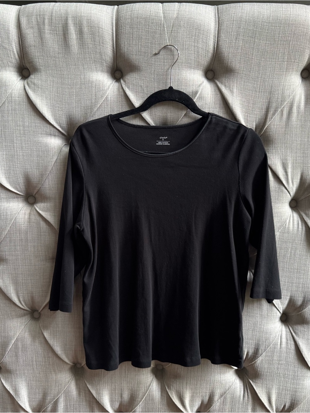 Christopher & Banks Black Long-Sleeve Scoop Neck Tee